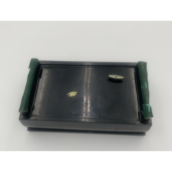 Vintage Japanese Lacquer Music Jewelry Box With Floral Design Red Velvet Lining - Picture 6 of 6